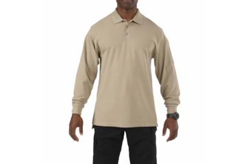 Image of 5.11 Tactical Professional Long Sleeve Polo - Men's, 5XL, Tall, Silver Tan, 42056T-160-5XL