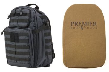Image of 5.11 RUSH 24 VTAC Backpack in Double Tap with Premier Body Armor Ballistic Panel