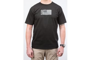 Image of 5.11 Tactical Embroidered Flag T-shirt, Black - 41006CR019S