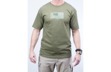 Image of 5.11 Tactical Embroidered Flag T-shirt, Od Green - 41006CR182XXL