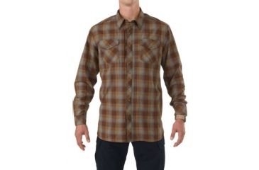 Image of 5.11 Tactical Flannel Long Sleeve Shirt, Bark - 72404115XXL