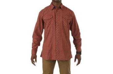 Image of 5.11 Tactical Flannel Long Sleeve Shirt, Ox Blood - 72404469M