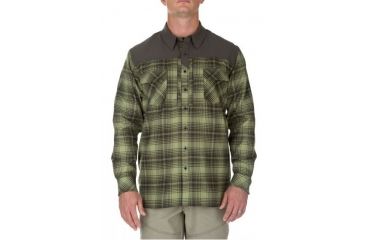 Image of 5.11 Tactical Mens Sidewinder Flannel Button Down Shirt, Mosstone, L 72446-861-L