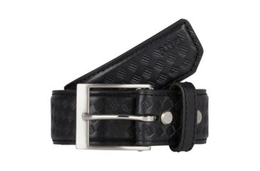 Image of 5.11 Tactical 1.5in Basketweave Leather Belt - Men's, Black, L, 59503-019-L