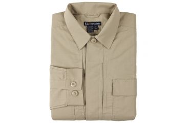 Image of 5.11 Tactical 72002T TDU Shirt, Long Sleeve, Ripstop, TDU Khaki, Large, Tall