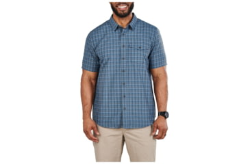 Image of 5.11 Tactical Aiden Short Sleeve Plaid Shirt - Men's, Turbulence Plaid, 2XL, 71206-579-2XL