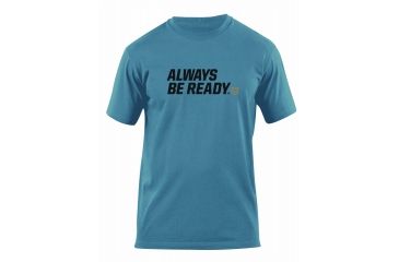 Image of 5.11 Tactical Always Be Ready Logo T Shirt - Mineral Blue - M 41006AZ-766-M