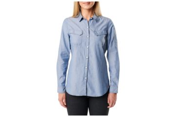 Image of 5.11 Tactical Chambray Long Sleeve Shirt - Women, Diplomat, XS, 62383-764-XS