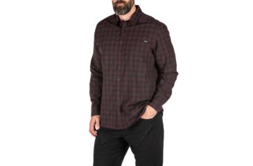 Image of 5.11 Tactical Echo Long Sleeve Shirt, Fig Plaid, 2XL, 72494-572-2XL