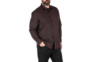 Image of 5.11 Tactical Echo Long Sleeve Shirt, Fig Plaid, 2XL, 72494-572-2XL