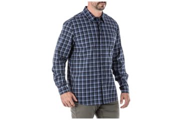 Image of 5.11 Tactical Echo Long Sleeve Shirt, Peacoat Plaid, Medium, 72494-810-M