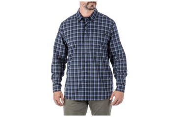 Image of 5.11 Tactical Echo Long Sleeve Shirt, Peacoat Plaid, Medium, 72494-810-M