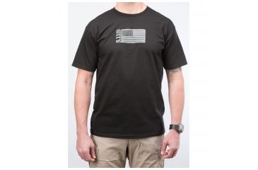 Image of 5.11 Tactical Embroidered Flag T-shirt, Black - 41006CR019XL