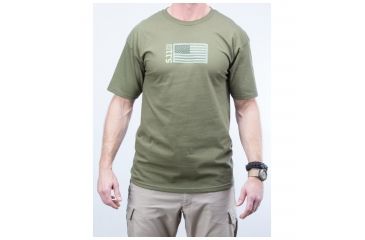Image of 5.11 Tactical Embroidered Flag T-shirt, Od Green - 41006CR182XL