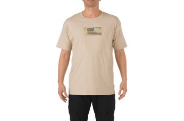 Image of 5.11 Tactical Embroidered Flag T-shirt, Tan - 41006CR170XL