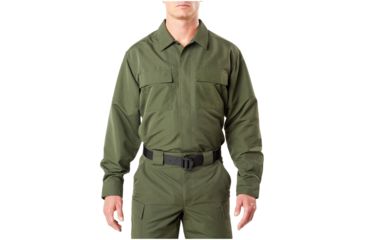 Image of 5.11 Tactical Fast-Tac TDU Long Sleeve Shirt - Men's, TDU Green, S, 72465-190-S