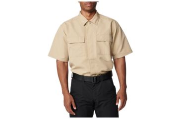 Image of 5.11 Tactical Fast Tac TDU Short Sleeve Shirt - Men's, TDU Khaki, XL, 71379-162-XL