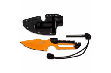 Image of 5.11 Tactical Ferro Fixed Blade Knife, 2.3in, 420J2 Stainless Steel, Drop Point, Orange, Black, 51145-999-1 SZ