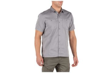 Image of 5.11 Tactical Flex-Tac Twill Short Sleeve Shirt - Mens, Lunar, Extra Small 71390-082-XS