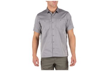 Image of 5.11 Tactical Flex-Tac Twill Short Sleeve Shirt - Mens, Lunar, Extra Small 71390-082-XS