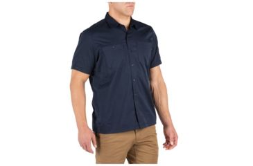 Image of 5.11 Tactical Flex-Tac Twill Short Sleeve Shirt - Mens, Peacoat, Extra Small 71390-787-XS