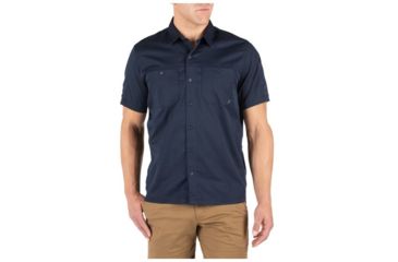 Image of 5.11 Tactical Flex-Tac Twill Short Sleeve Shirt - Mens, Peacoat, Extra Small 71390-787-XS