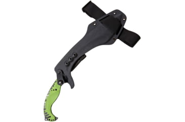 Image of 5.11 Tactical Kold Kukri Machete, 17in Overall, 10.88in Black Stonewash Aus-8 SS Sawback Blade, Green Synthetic Handle, Sheath, Black, 53033-999