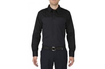 Image of 5.11 Tactical Taclite PDU Rapid Long Sleeve Shirt - Men's, Medium, Short, Midnight Navy, 72093-750-M-S