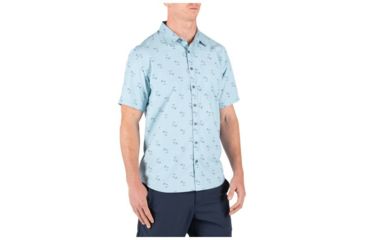 Image of 5.11 Tactical Life's a Breach Short Sleeve Shirt - Mens, Glacier Blue, Small 71385-680-S