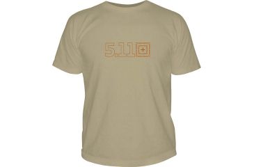 Image of 5.11 Tactical Logo TShirt Short Sleeve Target Zero, Tan, 2XL 41006BQ-170-2XL