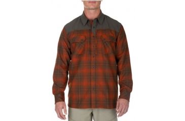 Image of 5.11 Tactical Mens Sidewinder Flannel Button Down Shirt, Fireball, L 72446-521-L