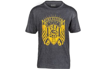 Image of 5.11 Tactical Patriot Shield Short Sleeve Tee - Mens, Charcoal Heather, Medium, 41191IWW-035-M