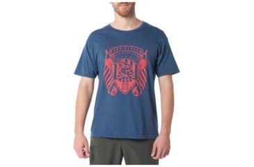 Image of 5.11 Tactical Patriot Shield Short Sleeve Tee - Mens, Navy Heather, 2XL, 41191IWW-749-2XL