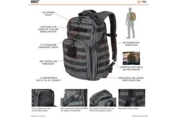 Image of 5.11 Tactical Rush 12 Backpack, 37L, Tac Od, 56892-188-1SZ