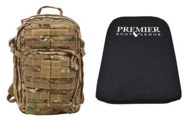Image of 5.11 Tactical Rush12 Backpack in MultiCam with Premier Body Armor Ballistic Panel