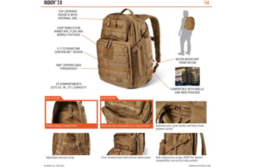 Image of 5.11 Tactical Rush24 2.0 Backpack 37l, Kangaroo - 56563-134-1SZ