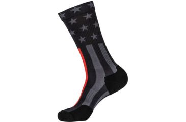 Image of 5.11 Tactical Sock &amp; Awe Crew Thin Red Line - Mens, Multi, Large 10041AP-999-L