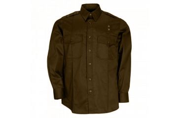 Image of 5.11 Tactical Taclite PDU Long Sleeve A-Class Shirt - Men's, Brown, SS, 72365-108-S-S