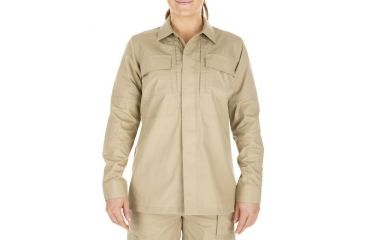 Image of 5.11 Tactical Women's Long Sleeve Taclite Tdu Shirt, Tdu Khaki - 62016-162-L Large
