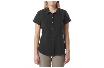 Image of 5.11 Tactical Womens Freedom Flex Woven Short Sleeve Shirt, Black, S 61311-019-S
