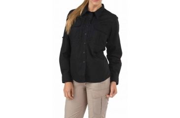 Image of 5.11 Tactical Womens Long Sleeve Taclite Button Down Shirt, Black, XS 62070-019-XS