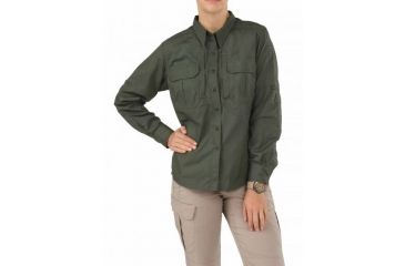 Image of 5.11 Tactical Womens Long Sleeve Taclite Button Down Shirt, Tdu Green, XS 62070-190-XS