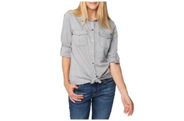 Image of 5.11 Tactical Womens Scarlett Long Sleeve Shirt, Moss Herringbone - 62392-279-M