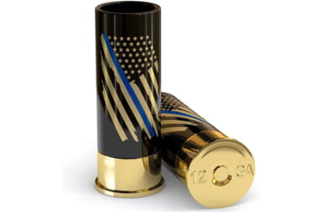 Image of Old Southern Brass 12 Gauge Shot Glasses Set of 4 - Thin Blue Line Police Flag 98465113, OSB-12GSG-TBL