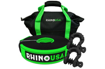 Image of Rhino USA 20 Tow Strap &amp; D-Ring Shackle Set Combo 7365849F, RNO-SHACKSTRAP20