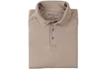 Image of 5.11 Tactical Performance Long Sleeve Polo - Men's, Large, Regular, Silver Tan, 72049-160-L