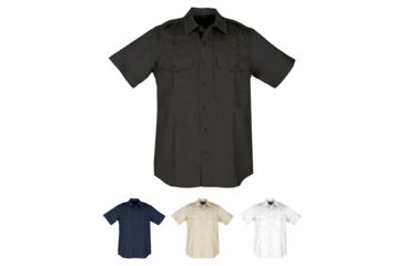 Image of 5.11 Tactical Men's PDU Short Sleeve Twill Class B Shirt 71177, Black, Midnight Navy, Silver Tan, White