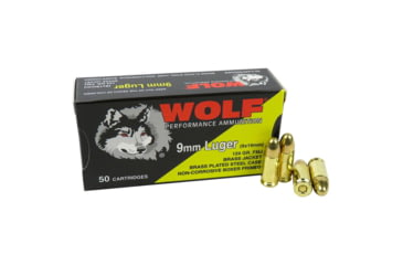 Image of Wolf Ammo Wolf Turkish Performance Handgun Ammunition 9mm Luger 124gr FMJ 50/ct AA023EE5, DZ9X19CWFMJ