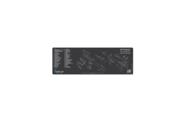 Image of Cerus Gear RUGER MINI 14 RANCH SCHEMATIC RIFLE MAT - CHARCOAL GREY/CERUS BLUE, 12 X 36 4E007E19, CERRMRUGMINI14RANCHSCHGRY