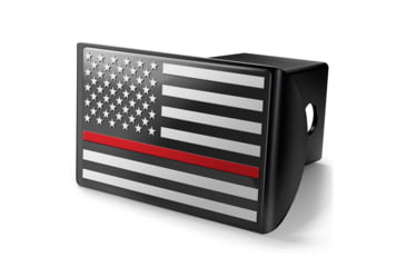 Image of Old Southern Brass Thin Red Line Firefighter American Flag 2 Trailer Hitch Cover 12292803, OSB-THC-TRL